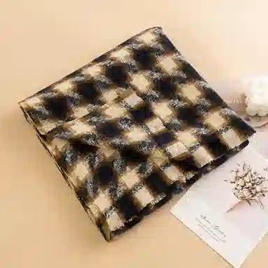 白卷 撞色气质保暖多色千鸟格子 绒线围巾 男女同款情侣款