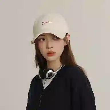 简约复古软顶大头围 大头围宽帽檐显脸小水洗字母 大帽檐 防晒 棉 鸭舌帽  男女同款情侣款