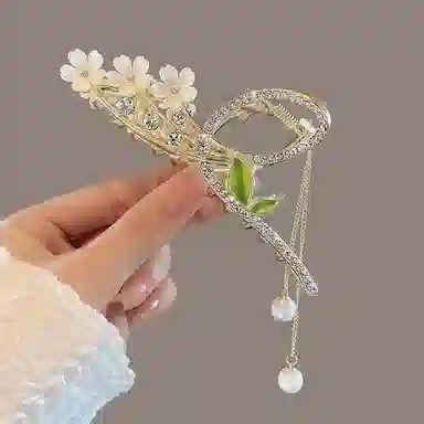 白卷 古风气质金属流苏女式鲨鱼 发夹 女款