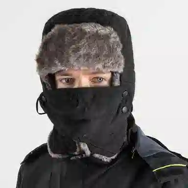 BAIJUAN Winter Warm Detachable Mask Earflap Hat