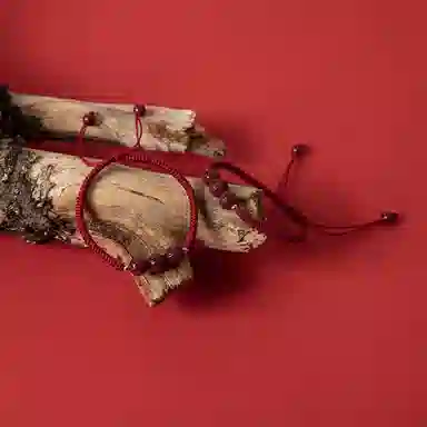 白卷 好运手链 手工编织 朱砂 聚酯纤维 手链 男女同款情侣款