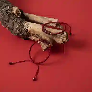 白卷 好运手链 手工编织 朱砂 聚酯纤维 手链 男女同款情侣款