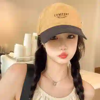 白卷 软顶休闲复古撞色字母棒球帽 嘻哈防晒遮阳帽 男女同款