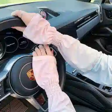 白卷 夏季户外遮阳宽松防滑渐变灯笼 防晒袖 女款