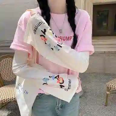 白卷 夏季户外出行遮阳百搭卡通冰袖 防晒袖 女款