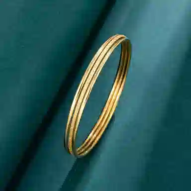 心草 三生三世 国潮新中式轻奢小众设计高级感素圈 合金 手镯 女款 光面立体闭口日常百搭