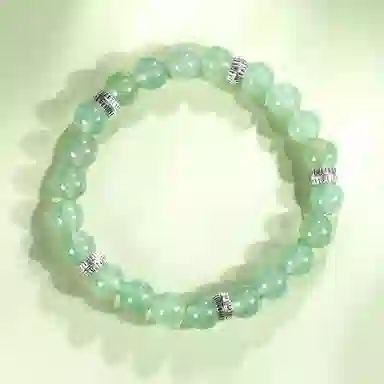 心草 绿精灵 国潮复古新中式小众设计简约温柔气质典雅大方民族风日常百搭手饰合成/人造 绿发晶 手串 女款