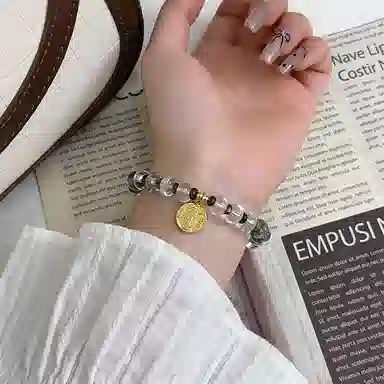 心草 五路财神新中式国潮复古小众设计串珠手饰 民族风极简轻奢高级感 水晶 玉石手串 女款