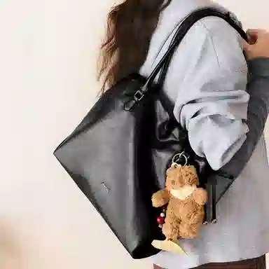 JONBAG Pleated Tote Bag Brown