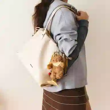 JONBAG Pleated Tote Bag Brown