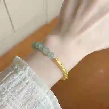 六桂福珠宝 竹节 节节高升 招财转运  招财转运珠 足金 黄金手串 女款