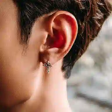 MYSH Cross Fleur-de-lis Earrings