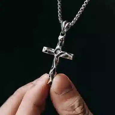MYSH 925 Silver Cross Pendant Necklace