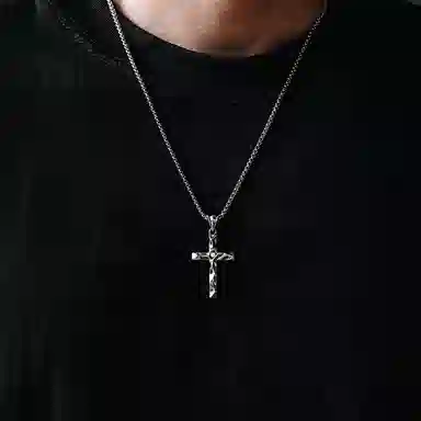 MYSH 925 Silver Cross Pendant Necklace