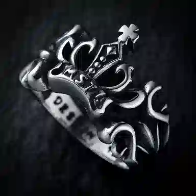 MYSH Cross Crown Silver Ring