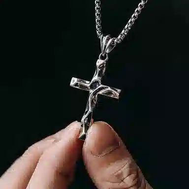 MYSH 925 Silver Cross Pendant Necklace