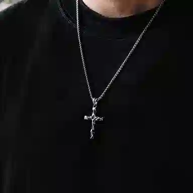MYSH 925 Silver Cross Pendant Necklace