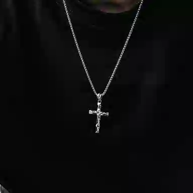 MYSH 925 Silver Cross Pendant Necklace