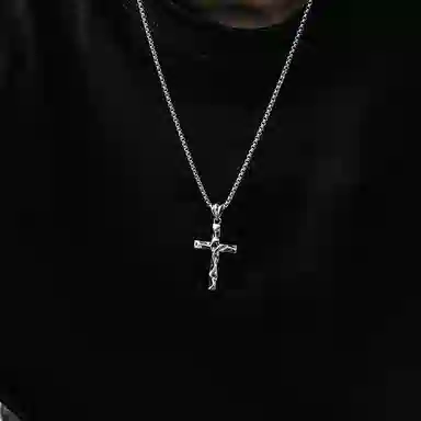 MYSH 925 Silver Cross Pendant Necklace