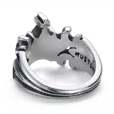 MYSH Cross Crown Silver Ring