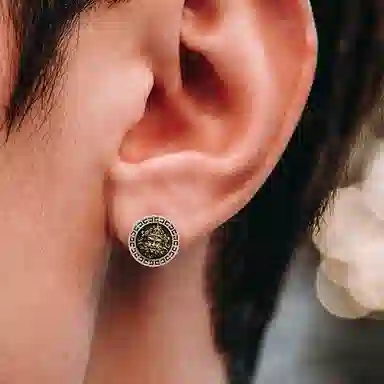 MYSH 3D Yellow God of Wealth Earring