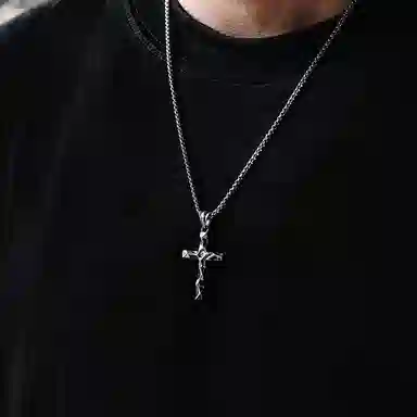 MYSH 925 Silver Cross Pendant Necklace