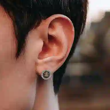 MYSH 3D Yellow God of Wealth Earring