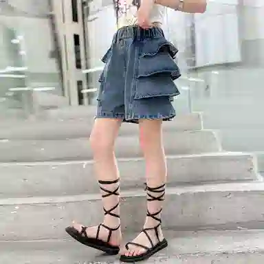 泰迪珍藏 短裤宽松百搭三分牛仔 青少年