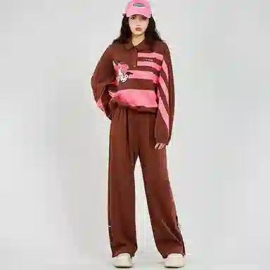 木果果木 纯色中腰宽松休闲裤 女款