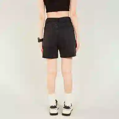 木果果木 宽松直筒中腰牛仔裤 女款 黑色