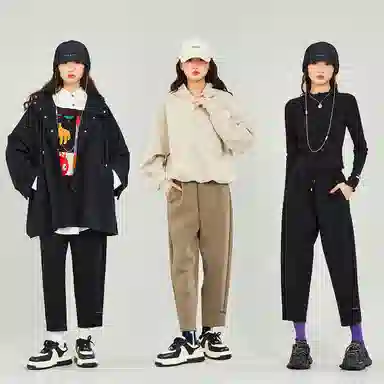 木果果木 锥形中腰九分休闲裤 女款