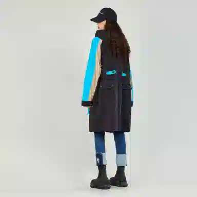 木果果木 撞色复古长袖风衣 女款