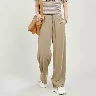 木果果木 慵懒阔腿通勤松弛感百搭宽松纯色休闲裤 女款