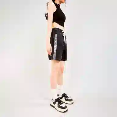 木果果木 宽松直筒中腰牛仔裤 女款 黑色