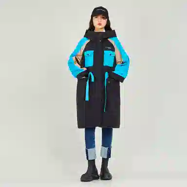 木果果木 撞色复古长袖风衣 女款