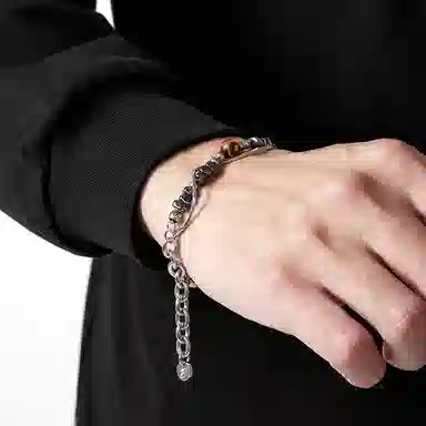 ENFANTIN Silver Double Chain Bracelet