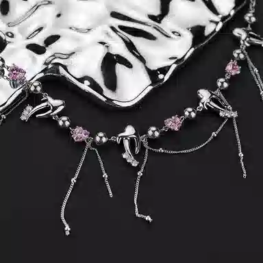 ENFANTIN Tassel Heart Necklace Silver