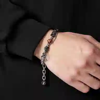 ENFANTIN Silver Double Chain Bracelet