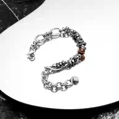 ENFANTIN Silver Double Chain Bracelet
