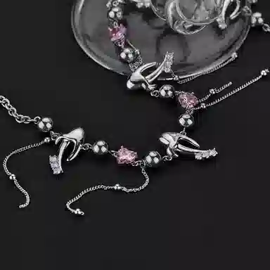 ENFANTIN Tassel Heart Necklace Silver