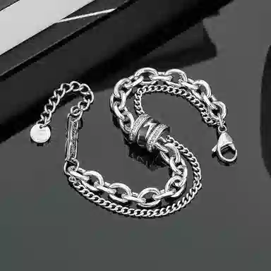 ENFANTIN Double Layer Lightning Cuban Chain Bracelet