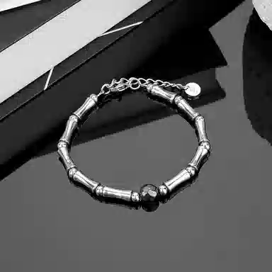 ENFANTIN Bamboo Black Stone Bracelet