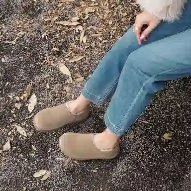 牛反绒 保暖减震增高包裹性 加绒舒适时尚百搭一脚蹬 及踝 雪地靴 女款