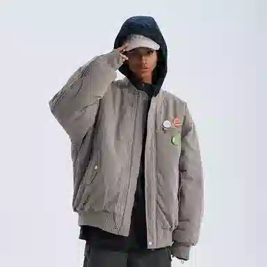 A SQUARE ROOT Bomber Jacket Grey