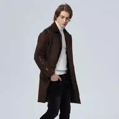 David Naman Wool Coat Brown