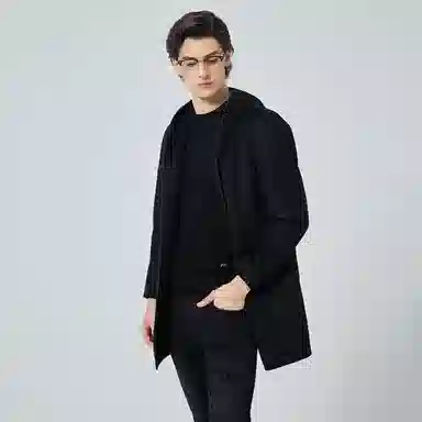 David Naman Wool Coat Black