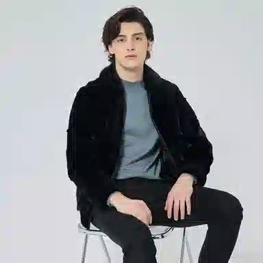 David Naman FW23 Black Fur Jacket