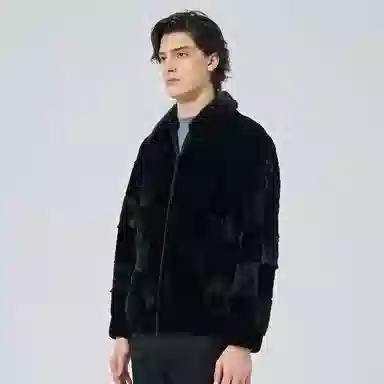 David Naman FW23 Black Fur Jacket
