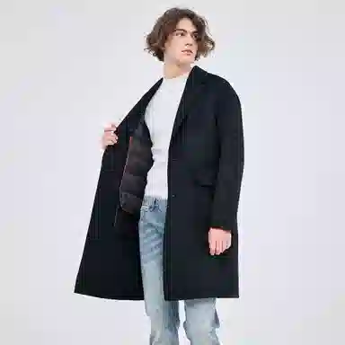 DAVID NAMAN Detachable Down Liner Coat Black
