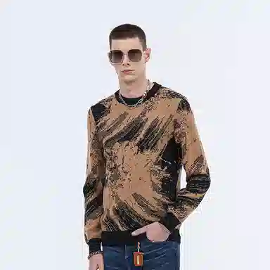 David Naman Colorblock Knit Sweater